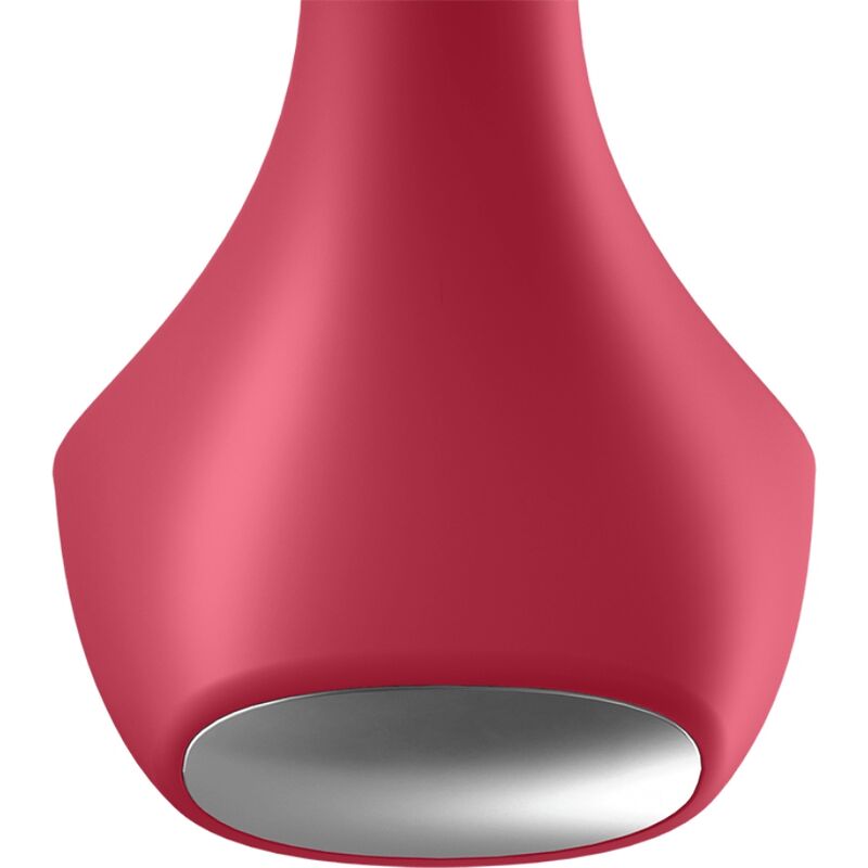 SATISFYER Backdoor Lover Analvibrator in Rot mit breiter Sicherheitsbasis in der Detailansicht
