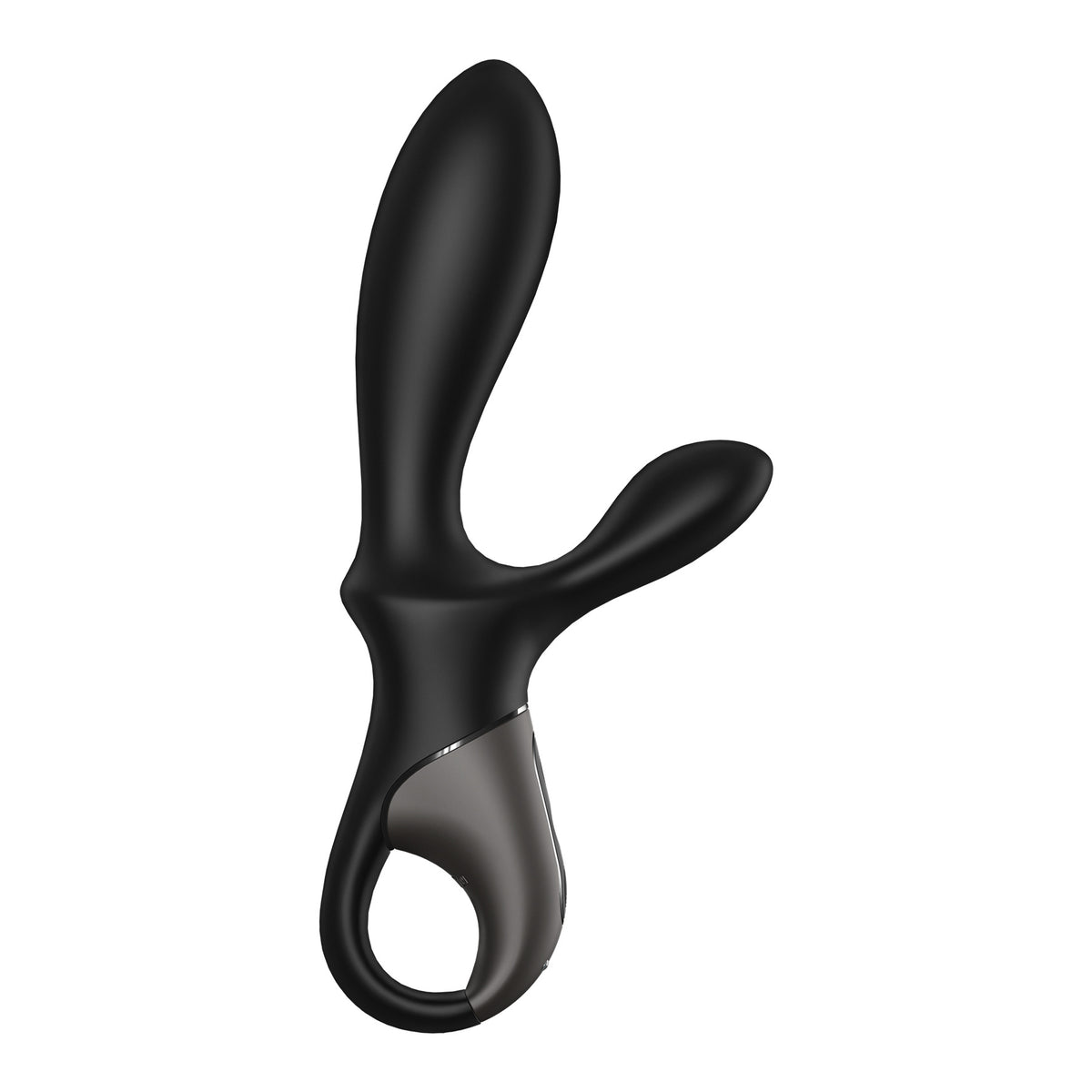 Satisfyer Heat Climax+ Wärmevibrator in Seitenansicht mit geschwungener Form und zwei Stimulationsbereichen