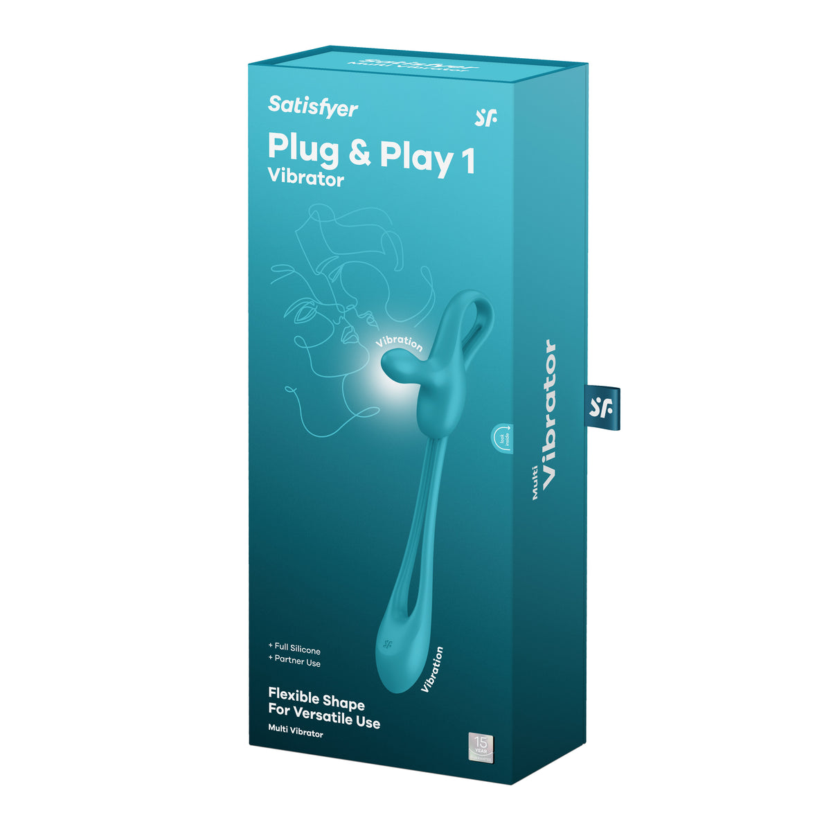 Satisfyer Plug & Play 1 flexibler Multivibrator in Türkis in der Originalverpackung