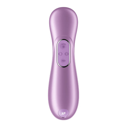 Rückansicht des Satisfyer Pro 2 Generation 4 Amethyst mit Bedienfeld
