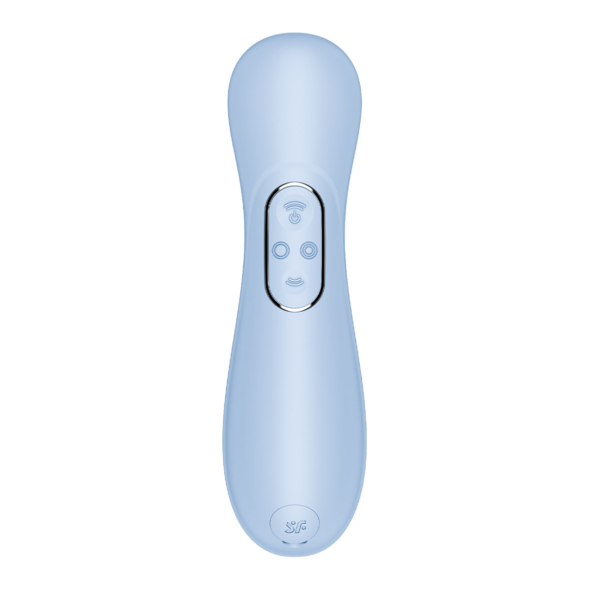Rückansicht des Satisfyer Pro 2 Generation 4 Serene Blue mit Bedienfeld