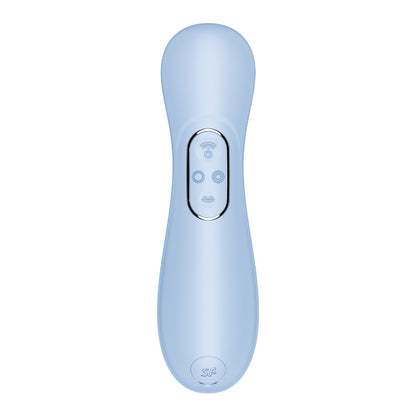 Rückansicht des Satisfyer Pro 2 Generation 4 Serene Blue mit Bedienfeld