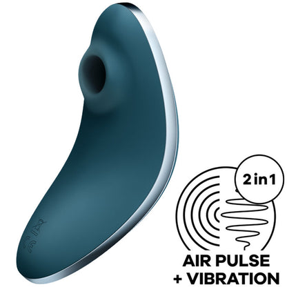 SATISFYER Vulva Lover 1 in Petrol mit Air-Pulse-Technologie und Vibration in der Gesamtansicht
