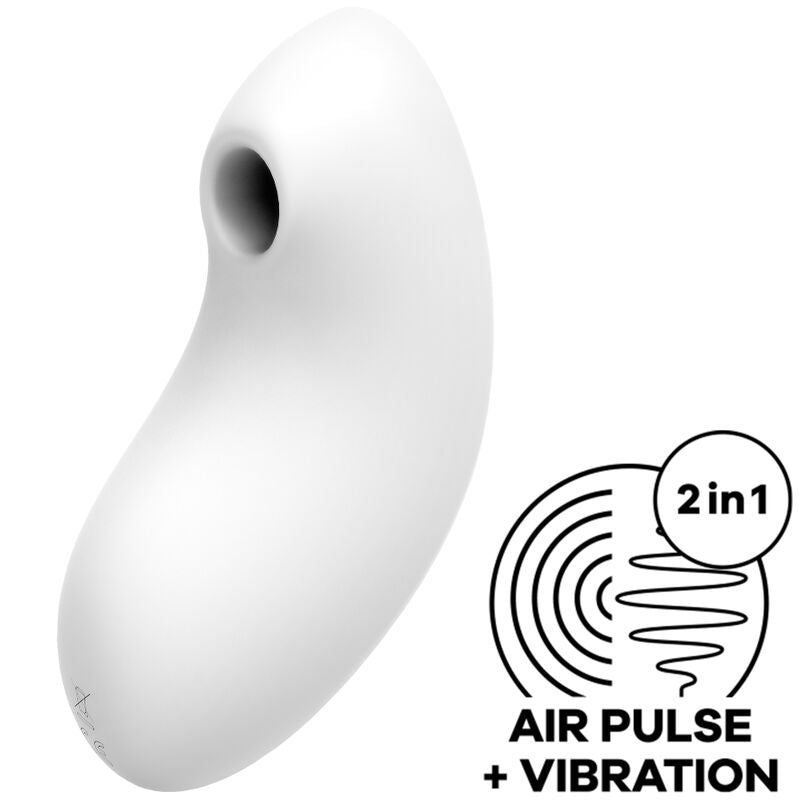 SATISFYER Vulva Lover 2 in Weiß mit Air-Pulse-Technologie und Vibration in der Gesamtansicht