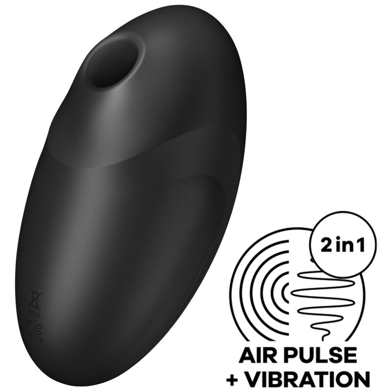 SATISFYER Vulva Lover 3 in Schwarz mit Air-Pulse-Technologie und Vibration in der Gesamtansicht