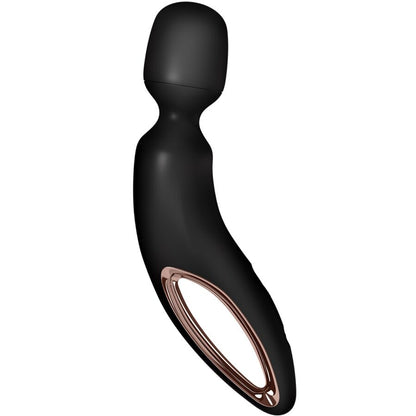 SATISFYER Wand-erland Wand-Massager in Schwarz mit ergonomisch geschwungenem Griff in der Rückansicht