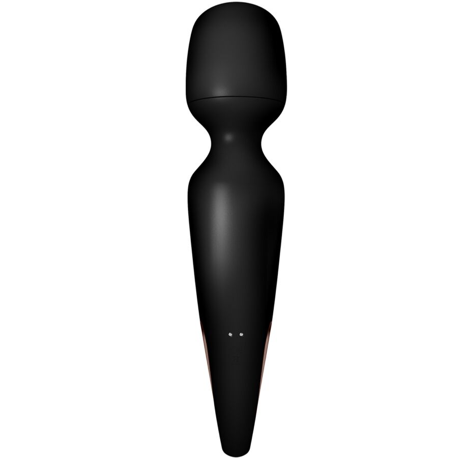 SATISFYER Wand-erland Wand-Massager in Schwarz mit abgerundetem Massagekopf in der Vorderansicht