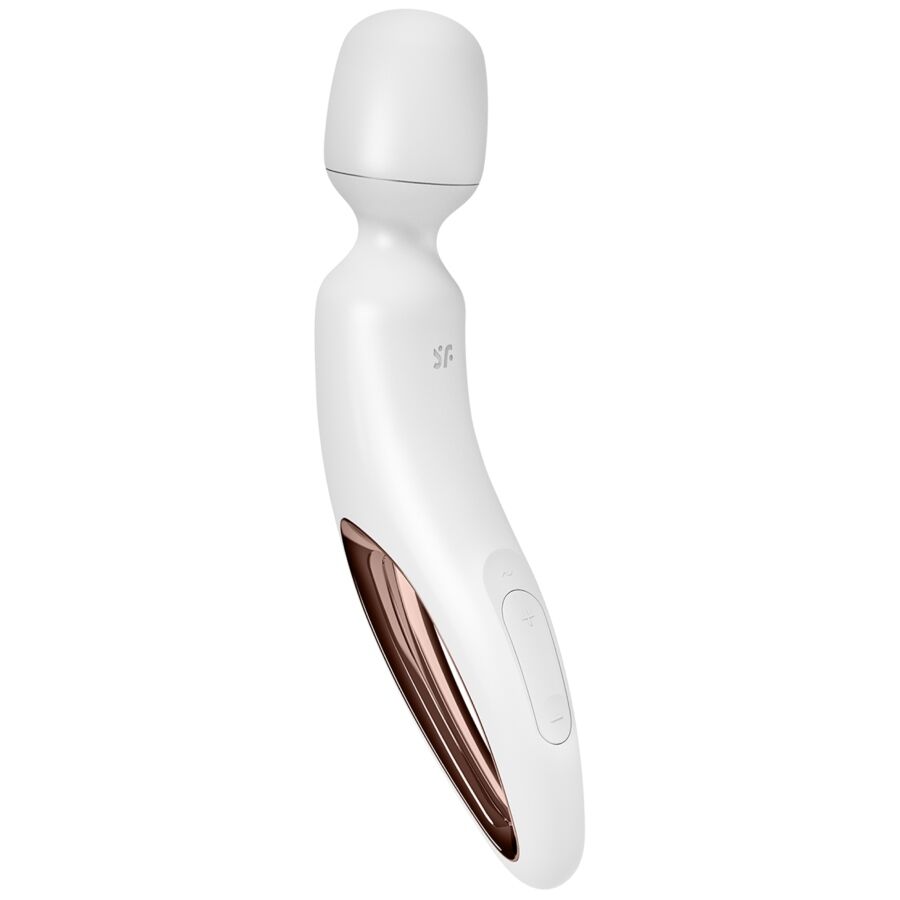 SATISFYER Wand-erland Wand-Massager in Weiß mit ergonomisch geschwungenem Griff in der Rückansicht