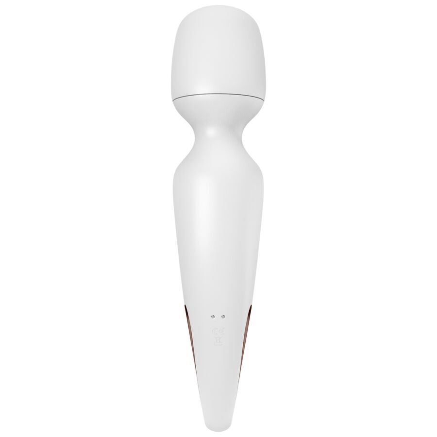 SATISFYER Wand-erland Wand-Massager in Weiß mit abgerundetem Massagekopf in der Vorderansicht