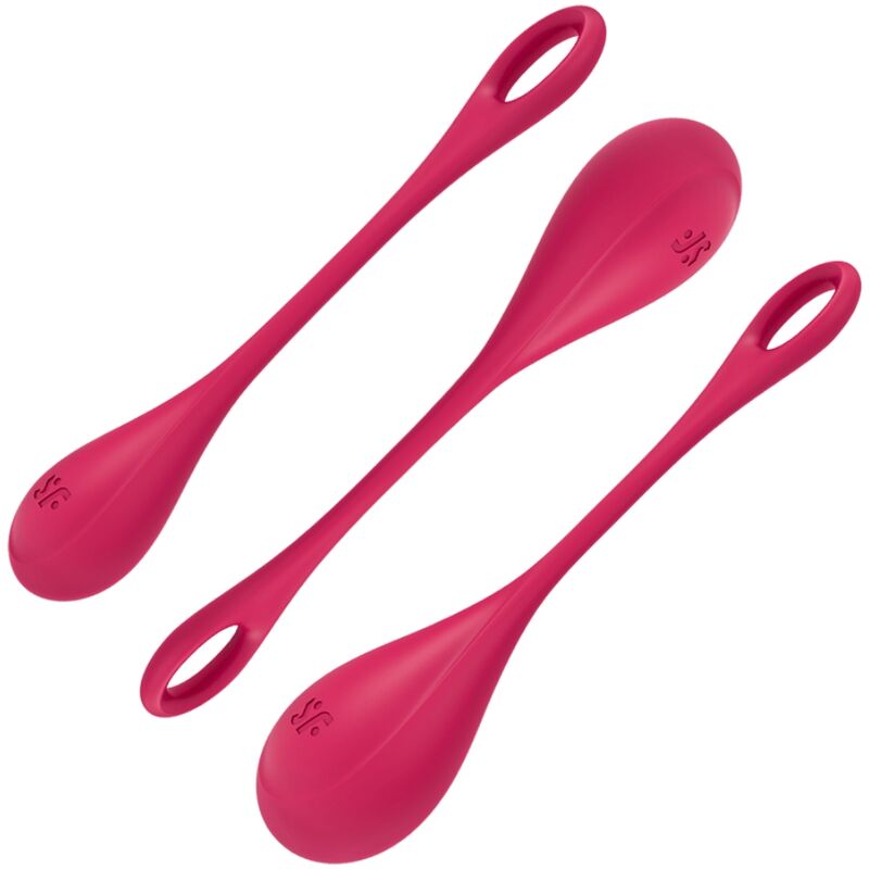 Satisfyer Yoni Power 1 Set mit drei pinken Liebeskugeln für das Beckenbodentraining
