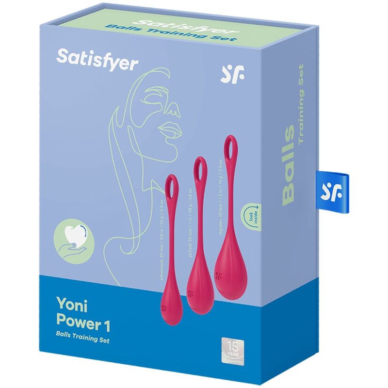 Satisfyer Yoni Power 1 Set mit drei pinken Liebeskugeln in der Originalverpackung