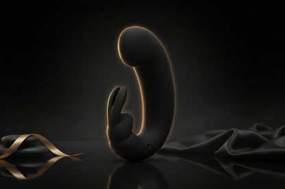 Sensation G-Spot Rabbit Vibrator in Schwarz mit geschwungenem Design aus Silikon
