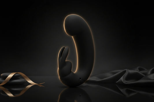 Sensation G-Spot Rabbit Vibrator in Schwarz mit geschwungenem Design aus Silikon