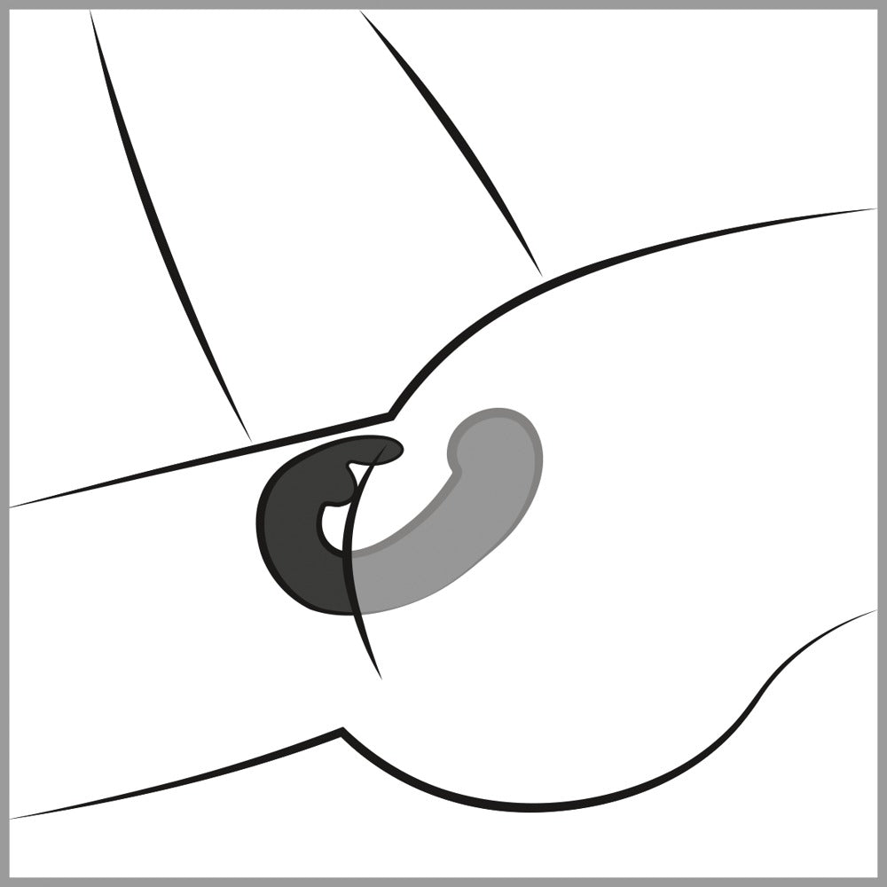 Grafische Darstellung der Positionierung eines Rabbit Vibrators zur Stimulation