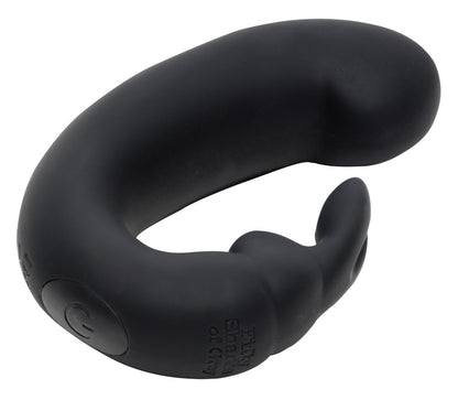 Detailaufnahme des schwarzen Silikon Vibrators mit sanfter Oberfläche