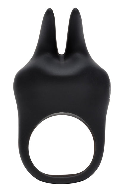 Obere Ansicht des Sensation Vibrating Rabbit Love Ring mit flexiblen Stimulatoren
