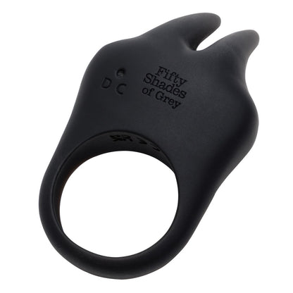 Rückansicht des Sensation Vibrating Rabbit Love Ring aus Silikon