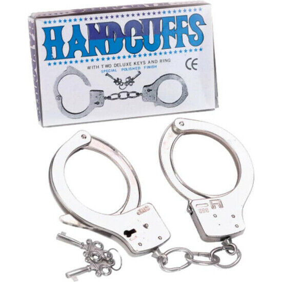 Seven Creations Metal Cuffs in Silber mit zwei Schlüsseln und Produktverpackung