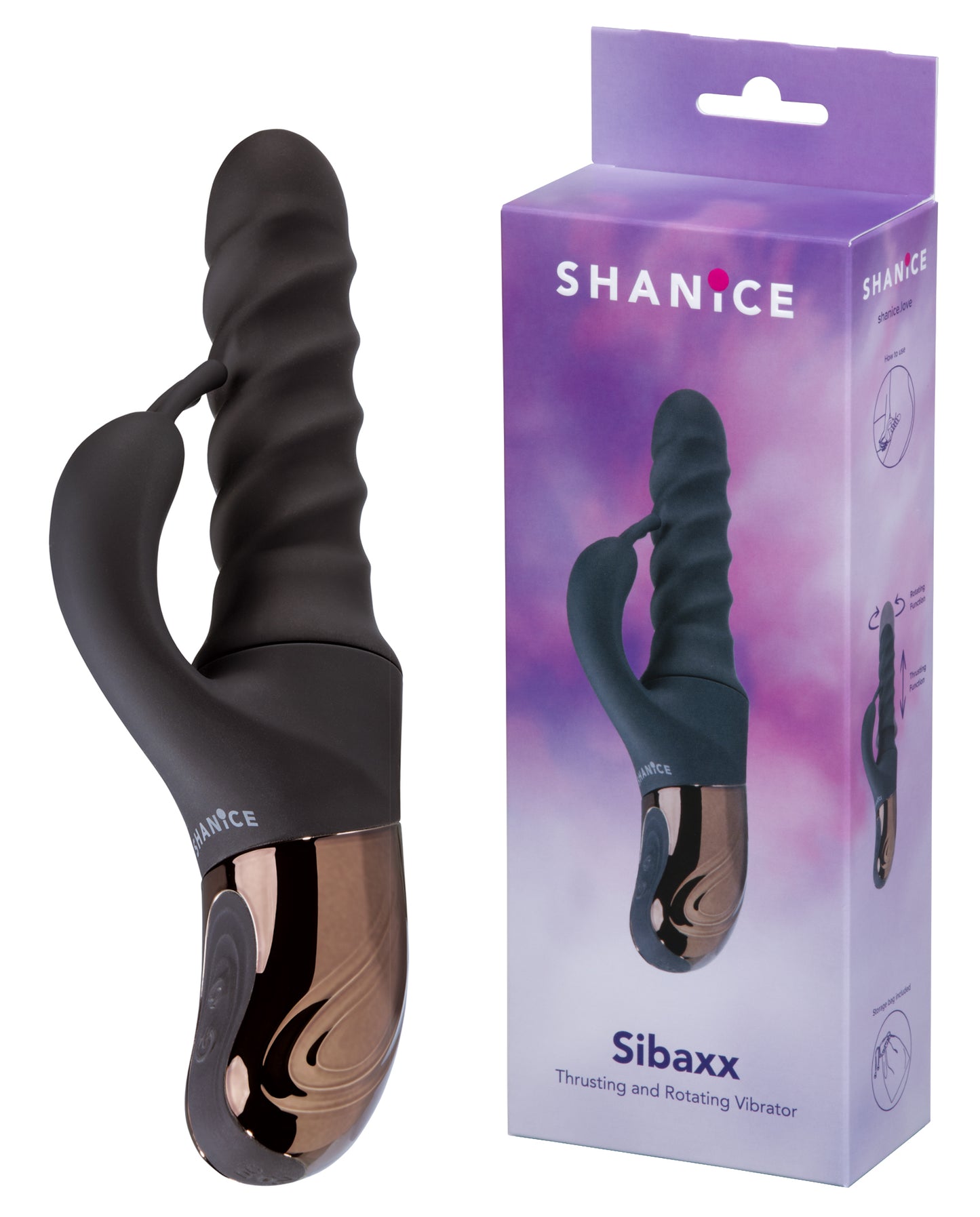 SHANiCE Sibaxx Vibrator mit Verpackung im eleganten Premium Design