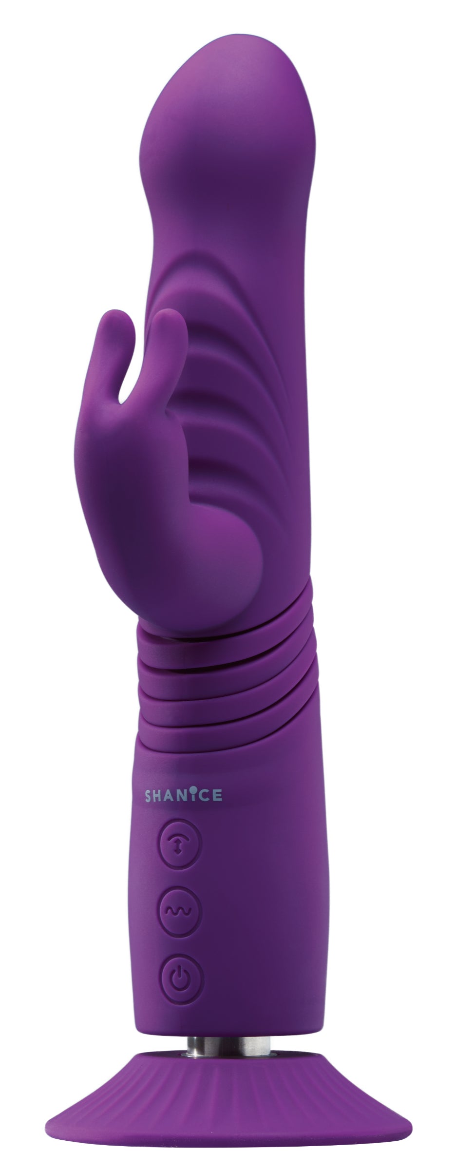 Freigestellte Produktansicht des SHANiCE Thrusting 2 Stoßvibrators mit Klitorisreizer