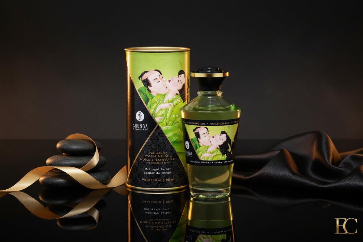 Intimate Kisses Öl Midnight Sorbet von Shunga in einer eleganten Flasche