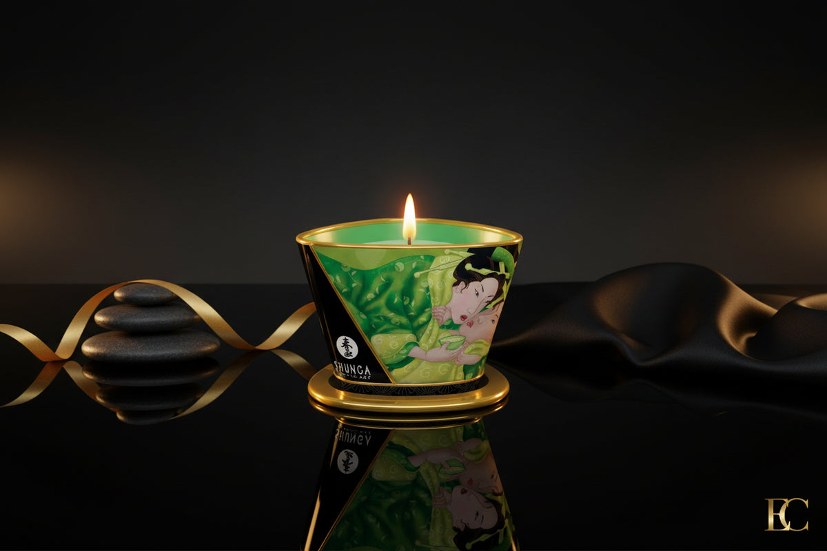 SHUNGA Massagekerze Zénitude mit Grünteeduft in Metalldose