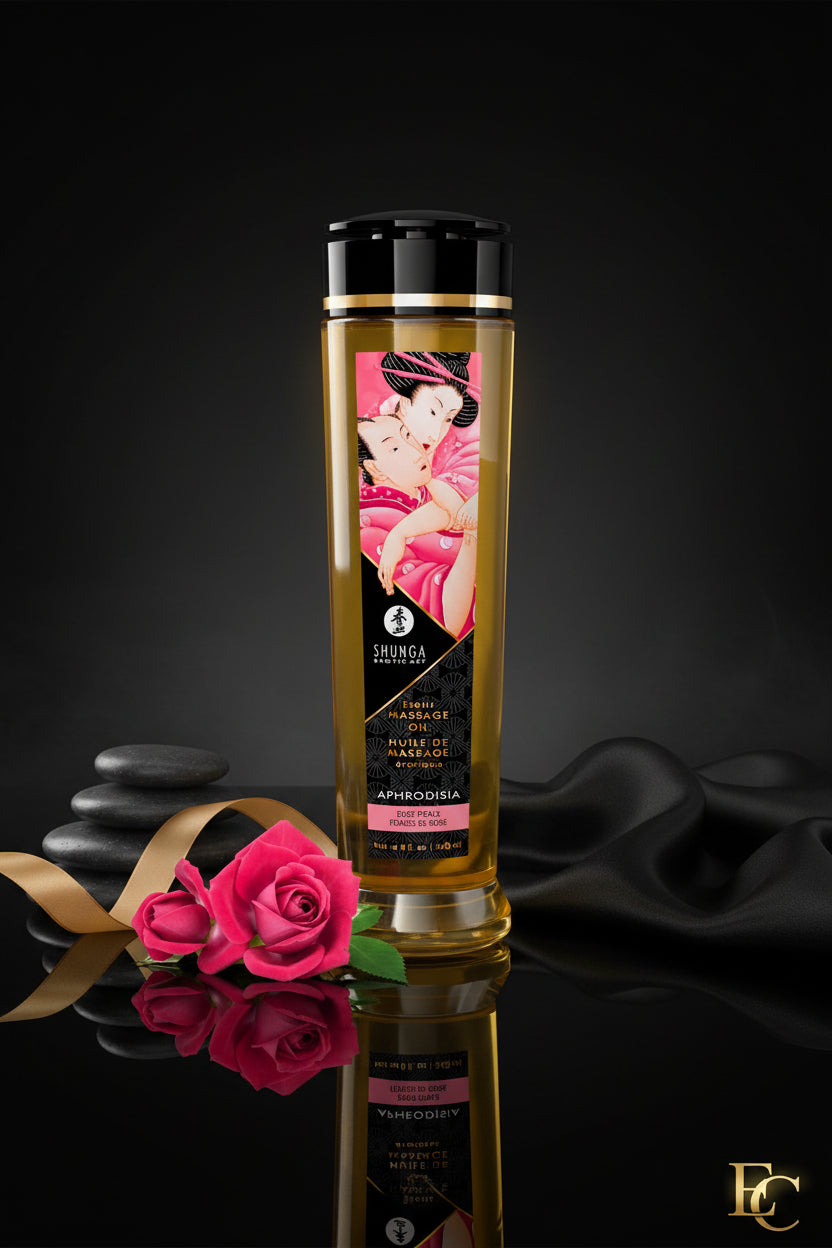 Massageöl Aphrodisia von Shunga mit Rosenduft für sinnliche Massagen