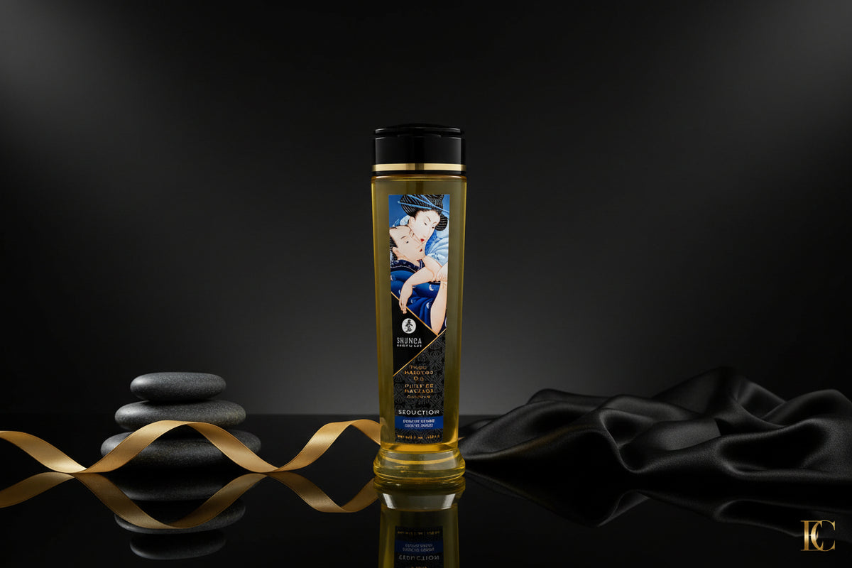 Massage Öl Seduction Midnight Flower von Shunga in elegantem Flakon