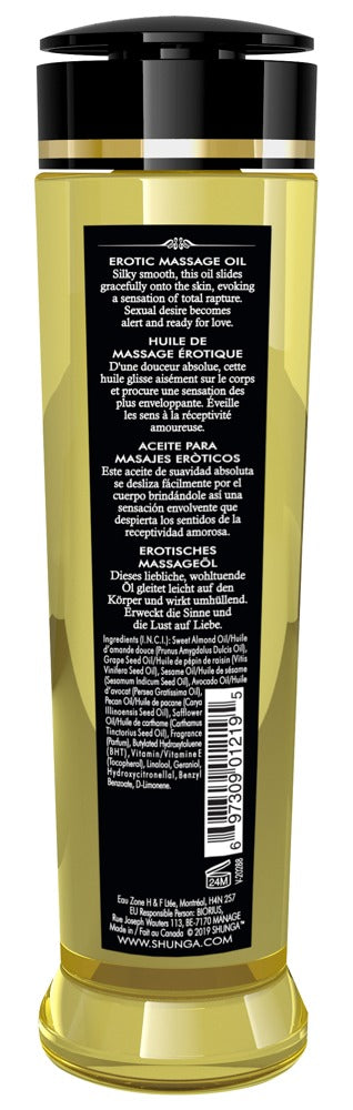 SHUNGA Massage Öl Seduction Midnight Flower 240ml Rückseite