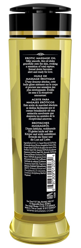 SHUNGA Massageöl Stimulation Pfirsich 240ml Rückseite