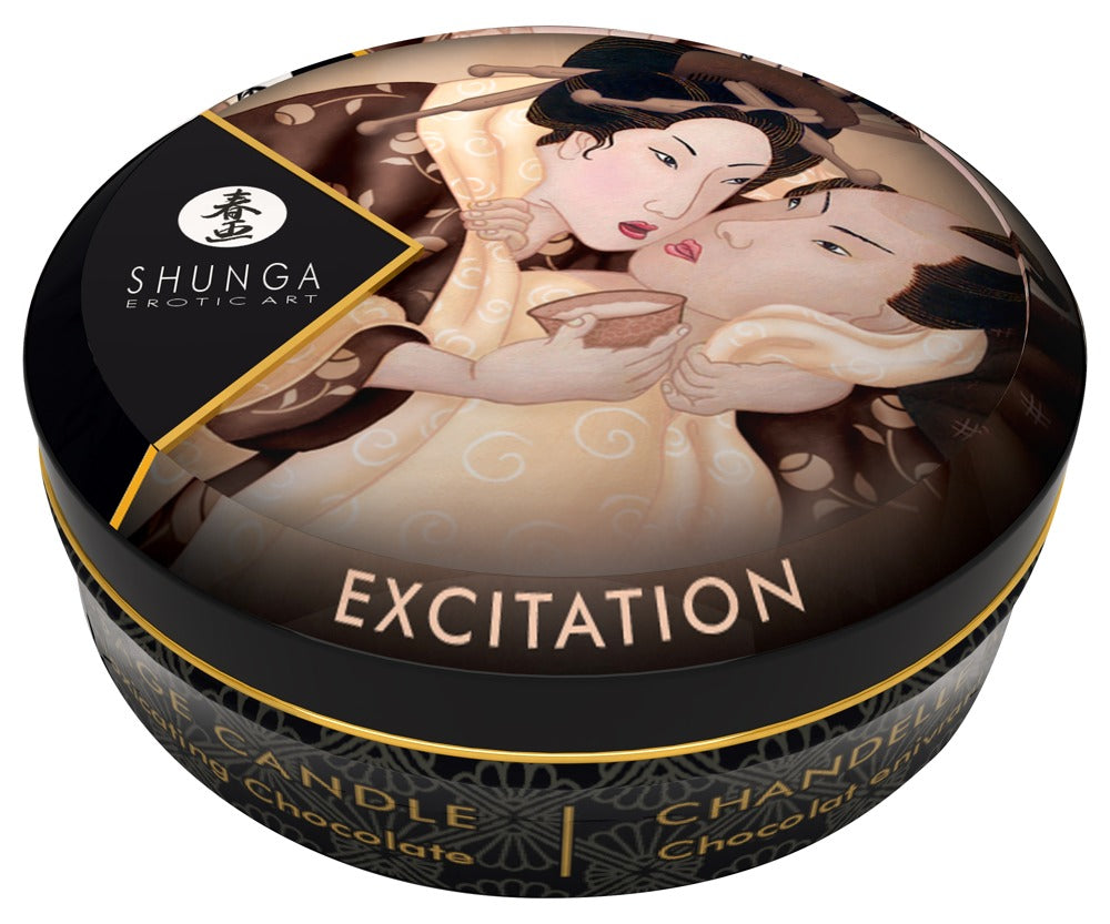 Shunga Mini Massagekerze Intoxicating Chocolate geschlossene Metalldose