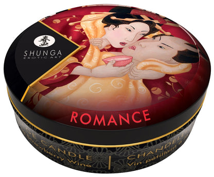 Shunga Mini Massage Candle Strawberry Sparkling Wine in Metalldose mit Deckel