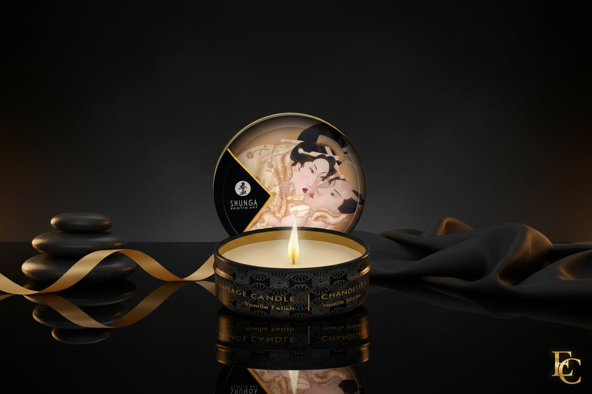 Shunga Mini Massage Candle Vanilla mit warmem, schmelzendem Wachs
