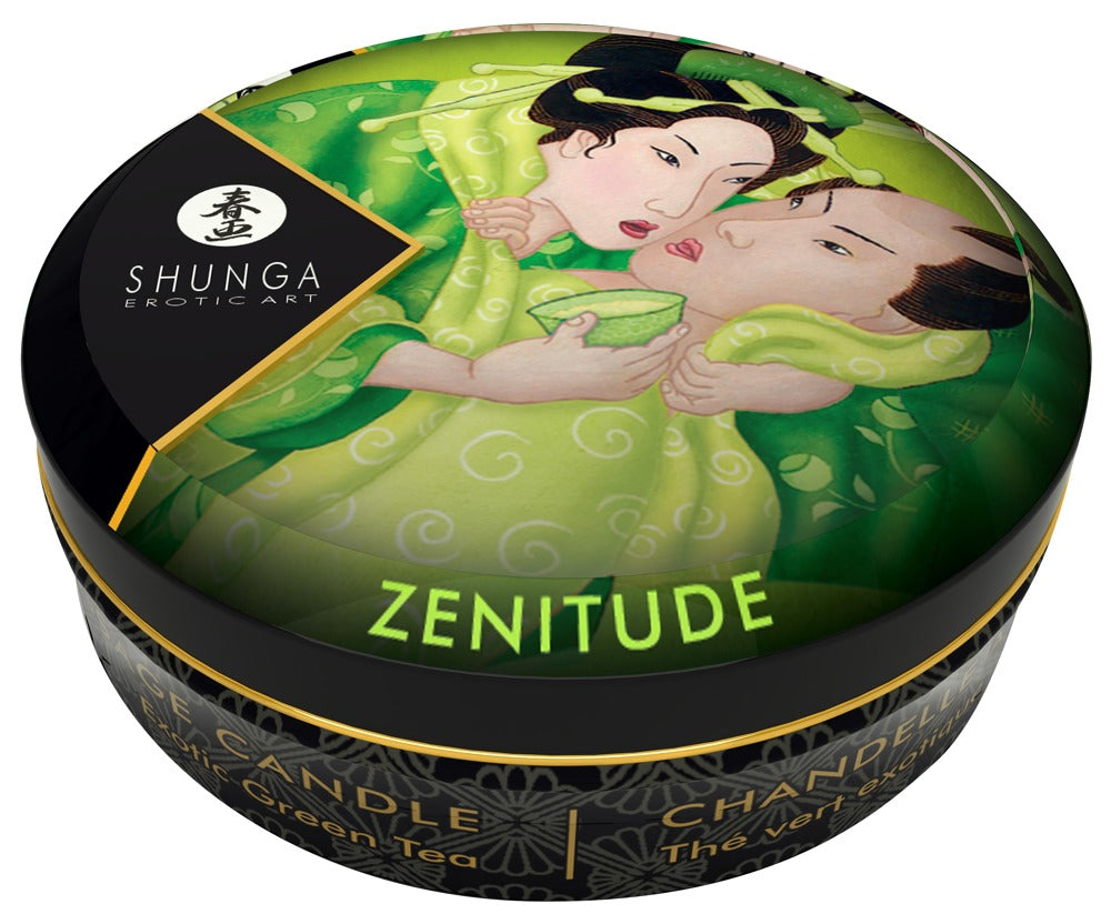Shunga Mini Massagekerze Exotic Green Tea geschlossene Dose