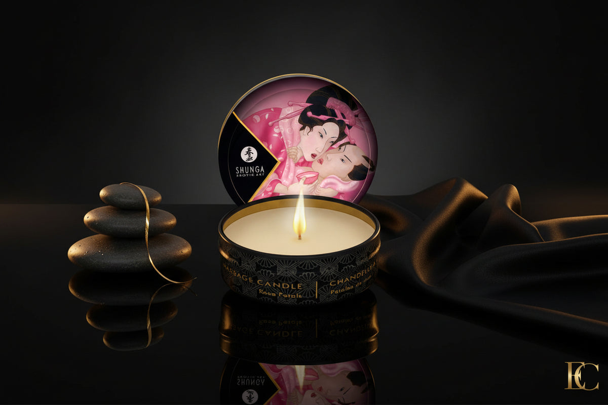 Shunga Mini Massagekerze Roses in eleganter Metalldose