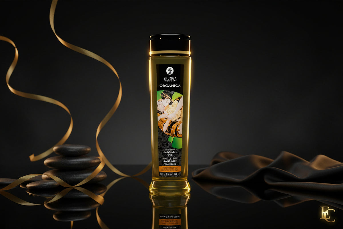 Massage Öl Organica Almond Sweetness von Shunga in einer eleganten Verpackung
