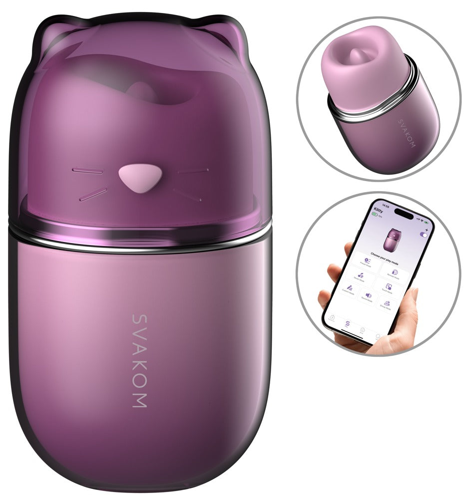 SVAKOM Klitty Auflegevibrator in Lila mit Schutzkappe