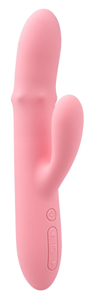 SVAKOM Mora Neo Rabbitvibrator in Rosa – elegante Frontansicht aus Liquid Silicone