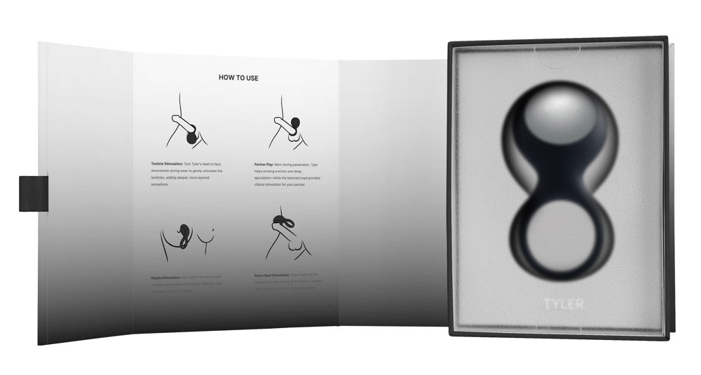 SVAKOM Tyler Vibro-Penisring Produktverpackung mit Inhalt