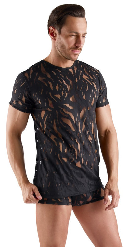 Seitenansicht des Svenjoyment Ausbrenner-Shirts am Model