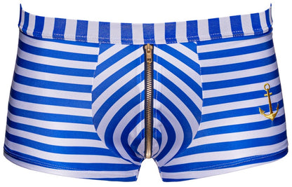 Vorderansicht der Svenjoyment Matrosen-Pants mit Streifenmuster und Anker-Stickerei