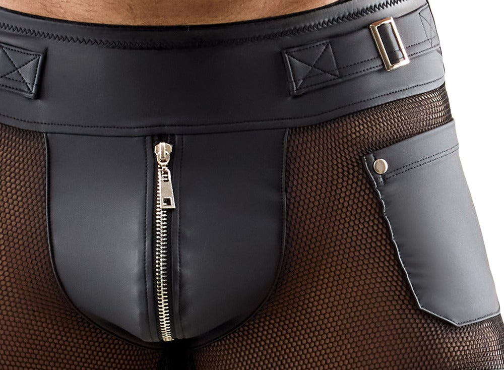 Detailansicht der Svenjoyment Mattlook-Pants mit Reißverschluss und Metalldetails