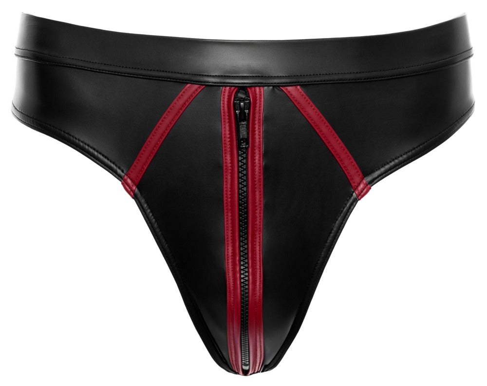 Vorderansicht des Svenjoyment Wetlook-Riostrings mit rotem Kontrastdesign