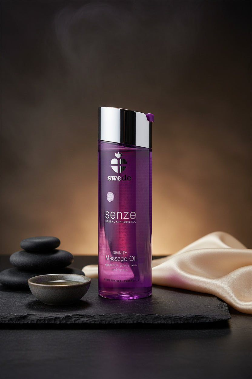 SENZE Massageöl Divinity von swede in eleganter Flasche
