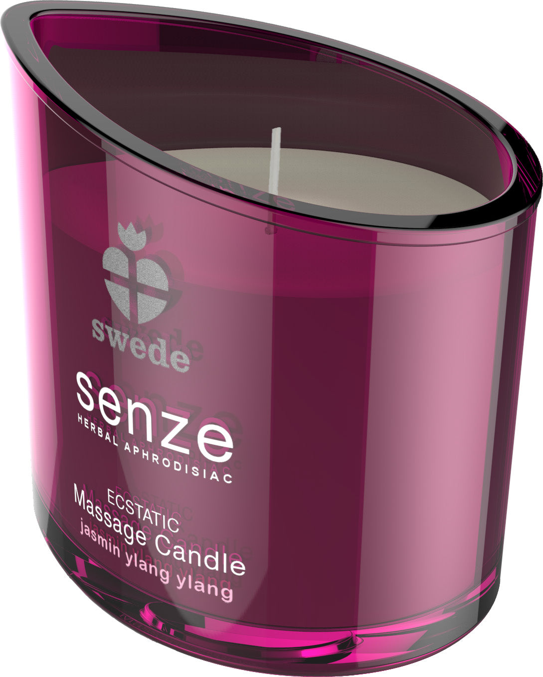 Swede SENZE Massage Candle Ecstatic Detailansicht der Massagekerze mit elegantem Design