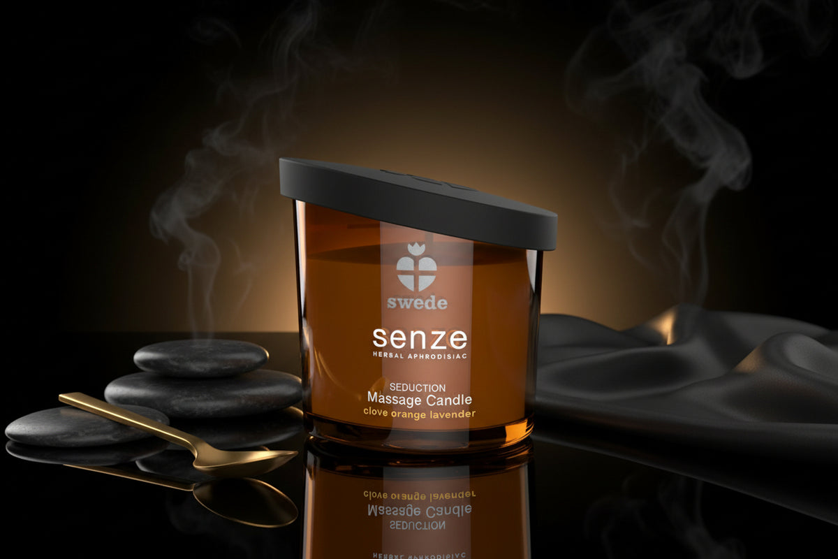 Swede SENZE Massage Candle Seduction in ansprechender Verpackung
