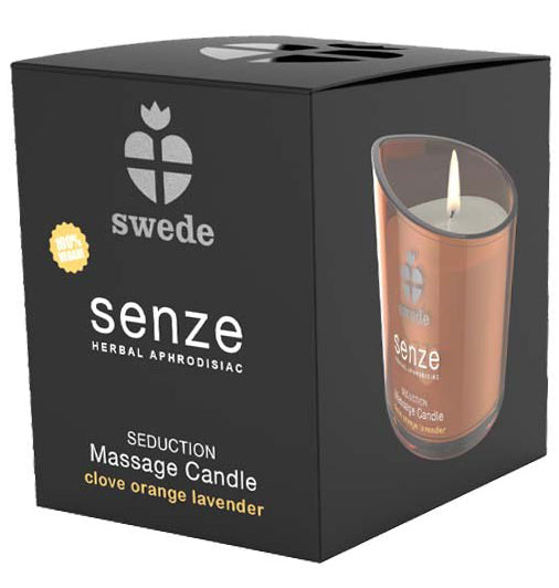 Swede SENZE Massage Candle Seduction mit Verpackung luxuriöse Massagekerze für intime Wellness Rituale