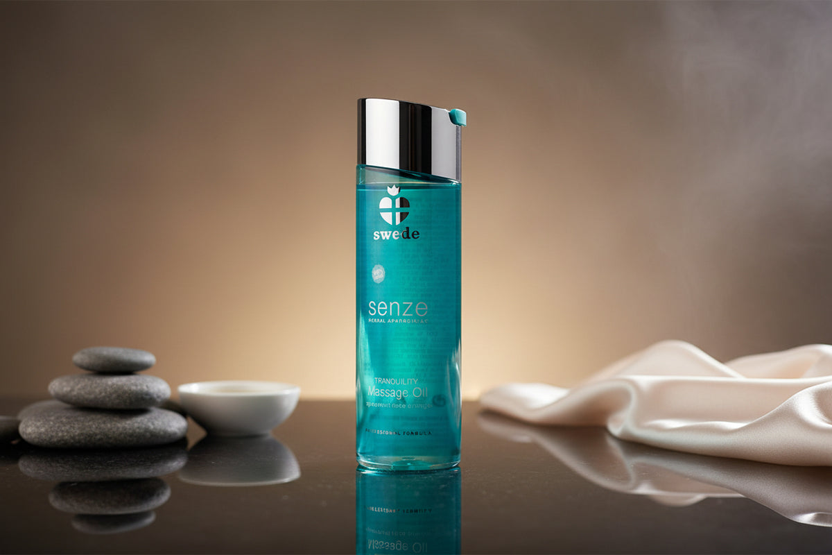 SENZE Massageöl Tranquility von Evoria Care in ansprechender Verpackung