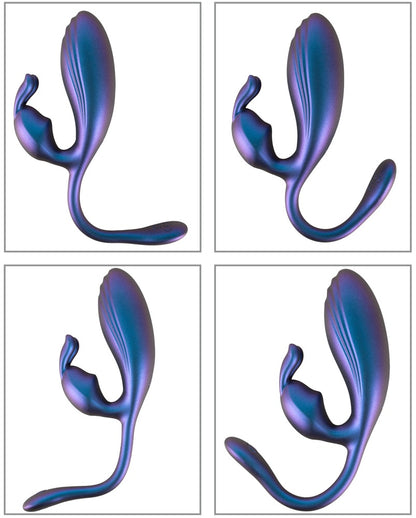Sweet Smile Dual Vibrator mit flexiblem Vibro-Bunny – Übersicht verschiedener Biegepositionen von Schaft und Stimulationsarm