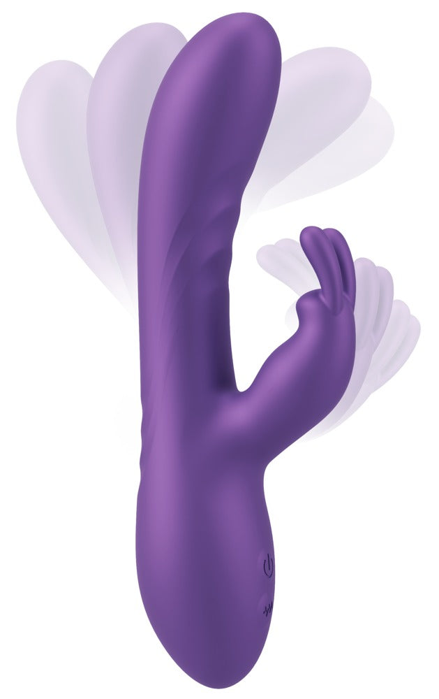 Sweet Smile Flexible Rabbit in Lila – Darstellung verschiedener Biegepositionen von flexiblem Schaft und seitlichem Stimulationsarm